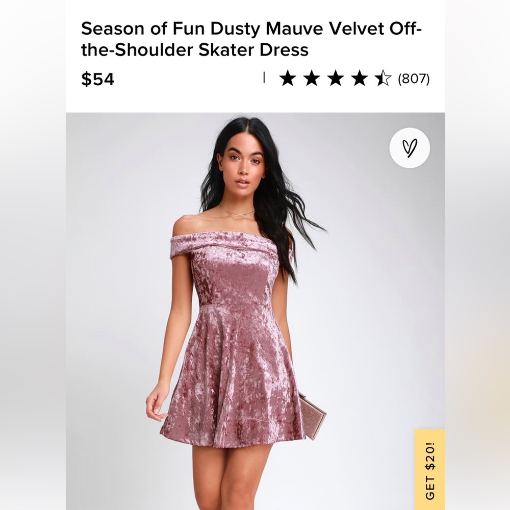 Dusty Mauve Velvet Lulu’s Dress M